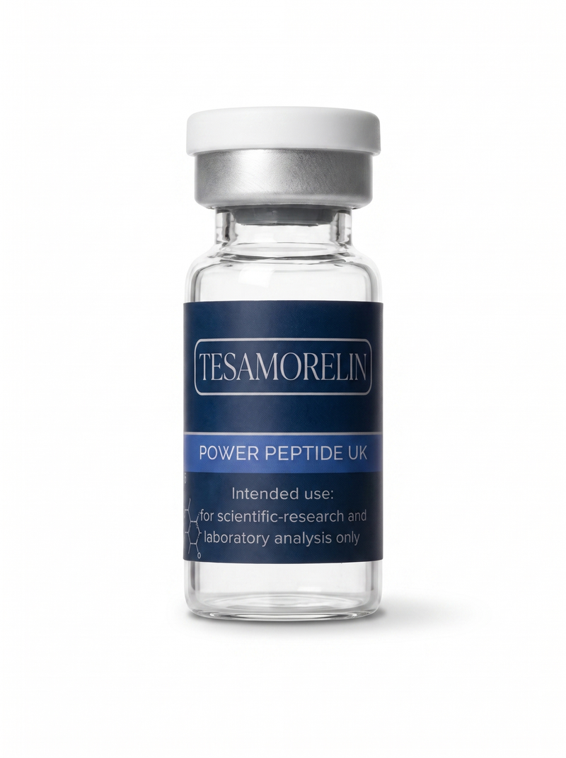 Tesamorelin vial - Power Peptide UK - for scientific research and laboratory analysis only