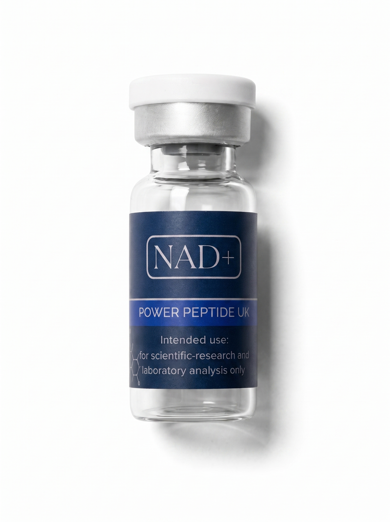 NAD+ vial - Power Peptide UK - for scientific research and laboratory analysis only